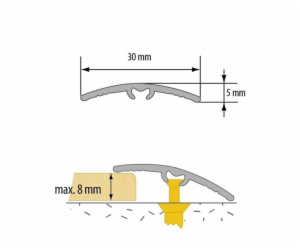 PÁSKA ALIUM LW30 2,79M MAT CHAMPAGNE(10)