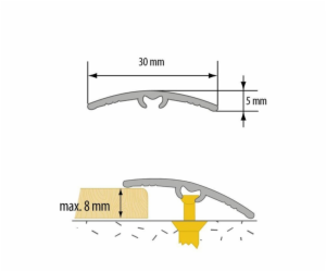 PÁSKA ALIUM LW30 0,93M MAT STŘÍBRNÁ(16)