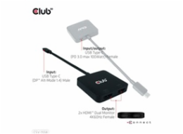 Club3D Video hub MST USB-C na 2xHDMI + USB-C PD 3.0, 4K60Hz