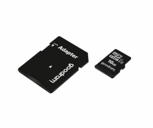 16GB CL10 microSDHC karta + adaptér