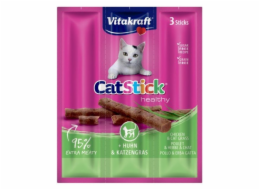 VITAKRAFT CatStick Mini Chicken with grass - pamlsek pro kočky - 3 kusů