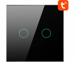 Smart Light Switch WiFi Avatto TS02-EU-B2 2 Way TUYA (black)