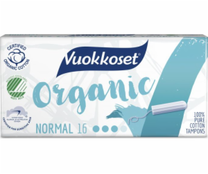 Vuokkoset , 100% BIO, normální tampony, 16 kusů