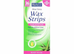 Beauty Formulas BEAUTY FORMULAS_Wax Strips Depilační proužky na depilaci obličeje a oblasti bikin Aloe Vera 36 ks.