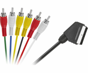 Scart - RCA (Cinch) kabel x6 1,2 m černý (LEC-KPO2711-1,2)