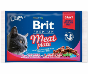 BRIT Premium Cat Meat Tale - mokré krmivo pro kočky - 4x100g