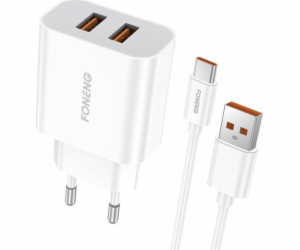 Rychlonabíječka Foneng 2x USB EU45 + kabel USB typu C