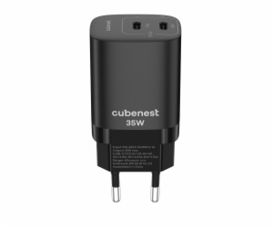 CubeNest S2D1 GaN Adaptér 35W černá (2× USB-C až 35 W), P...