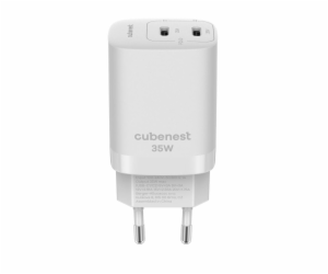 CubeNest S2D1 GaN Adaptér 35W bílá (2× USB-C až 35 W), PD...