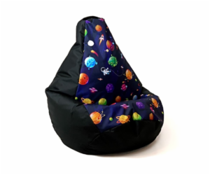 Sako taška pouffe hruška potisk black-planets XL 130 x 90 cm