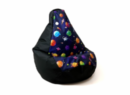 Sako taška pouffe hruška potisk black-planets XL 130 x 90 cm