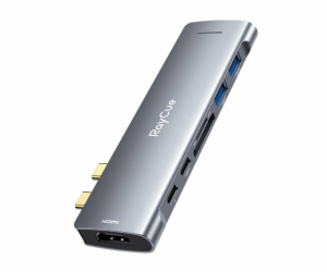 Rozbočovač 7w2 RayCue USB-C na 2x USB-A 3.0 5Gb/s + SD/TF...