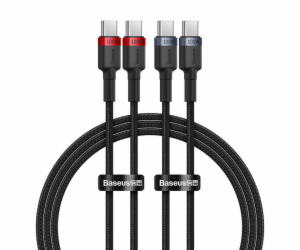 Kabel Baseus Cafule USB-C na USB-C 100W,1m, 2ks (červeno-...