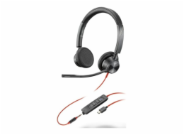 HP Poly Blackwire 3325M USB-C Stereo-Headset + 3,5 mm-Stecker + USB-C/A-Adapter