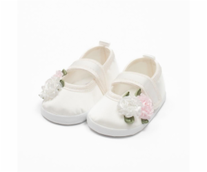 Kojenecké saténové capáčky New Baby Ivory Flowers 3-6 m V...