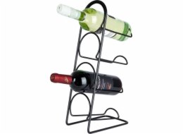 Stojan na víno Vilde, kovový, černý, 4 lahve, 21x12x43 cm