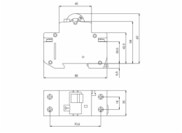 Relé odběru proudu KZS-2M (B 25A; 6kA; 30mA A; 1P+N)