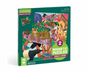 Mudpuppy Magnetické puzzle Safari a džungle 2x20 dílků