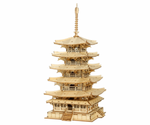 RoboTime dřevěné 3D puzzle Pětipatrová pagoda