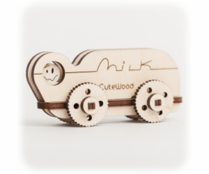 CuteWood Dřevěné 3D puzzle Kamion s mlékem