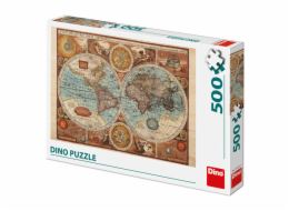 Dino Puzzle Mapa světa z roku 1626 - 500 dílků