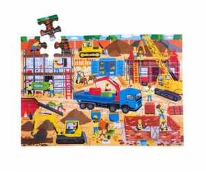 Bigjigs Toys Podlahové puzzle Staveniště 48 dílků