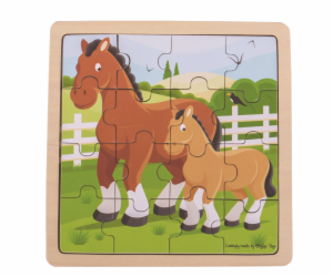 Bigjigs Toys puzzle - Kůň s hříbátkem