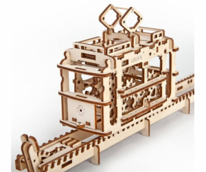 Ugears 3D dřevěné mechanické puzzle Kabinová lanovka s tratí