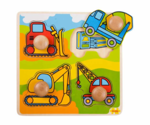 Bigjigs Toys Vkládací puzzle stavební stroje