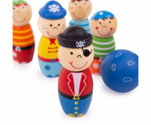 Bigjigs Toys Dřevěné kuželky Piráti