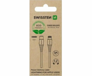 Data kabel SWISSTEN USB-C/Lightning 1,2m, bílá (ECO BALENÍ)