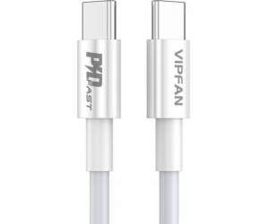 Kabel USB-C na USB-C VFAN P02, 1 m (bílý)