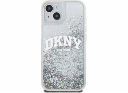 DKNY  tekuté třpytivé velké logo – pouzdro na iPhone 15/14/13 (bílé)