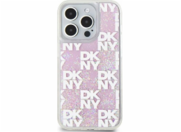 DKNY  Liquid Glitter Multilogo – pouzdro na iPhone 15 Pro (růžové)