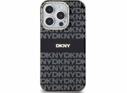 DKNY  DKHMP15SHRHSEK iPhone 15 / 14 / 13 6.1 černo/černé pevné pouzdro IML Mono & Stripe MagSafe