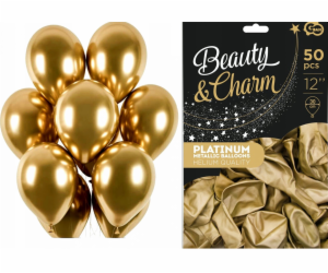 GoDan Beauty&Charm Balloons platinová zlatá 12/50 ks CB-ZLT5