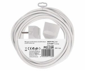 Prodlužovací kabel 5 m / 1 zásuvka / bílý / PVC / 1,5 mm2