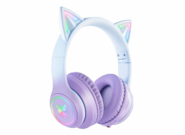 Herní sluchátka B90 RGB Cat Ears Purple