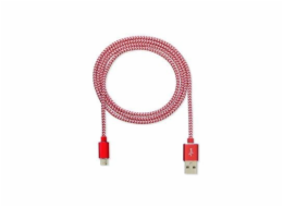 CUBE1 nylon datový kabel USB > microUSB, 2m, Red