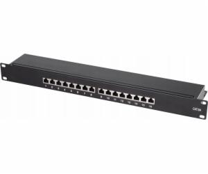 LogiLink 19 Cat.6A Patchpanel, 16 portů, černý, 1 HE