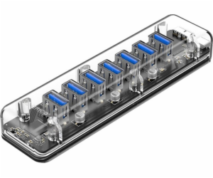 Orico USB HUB Orico Active hub 7*USB-A 5Gbps transparentní