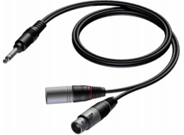 Kabel Procab  CAB709/3 6,3 mm Jack samec stereo - XLR samec a XLR samice 3 metry