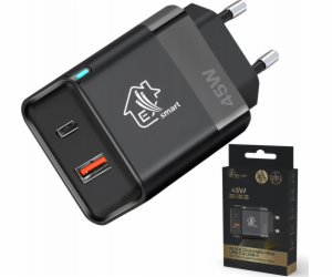 ExtraLink  Smart Life 45W nabíječka, USB-C + USB-A