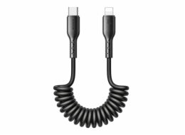 Rychlonabíjecí kabel do auta Joyroom Type-C na Lightning řady Easy-Travel 30W 1,5 m, vinutý (černý)