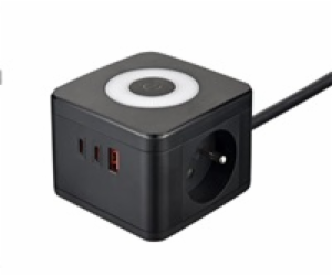 Viking síťový adaptér YC23L, 2x 230 V, 1x USB-A, 2x USB-C...