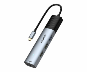 HUB 5in1 MOKiN USB-C PD 3.0 100W (silver)