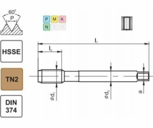 Fanar THREAD M20X1.5 DIN-374B (6H) HSSE TIN 800X