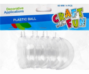 Craft with Fun ORNAMENT BN PLAST BALL 6CM 4KS CF PBH 12/96