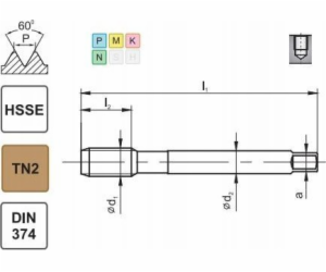 Fanar THREAD M12x1 DIN-374C R40 (6H) HSSE TIN 800X