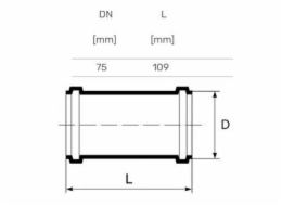 Vnitřní kanalizační opravná spojka HTplus, O 75 mm